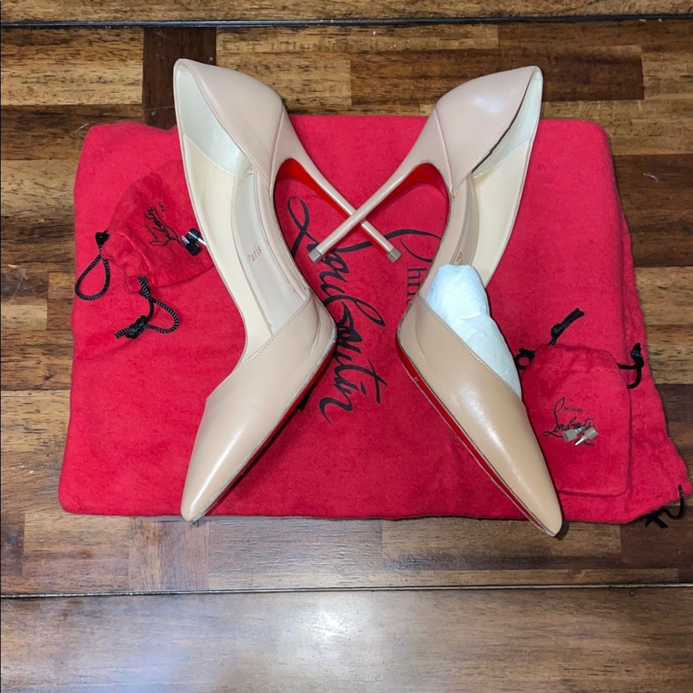 Christian Louboutin Beige Heels with Red Sole